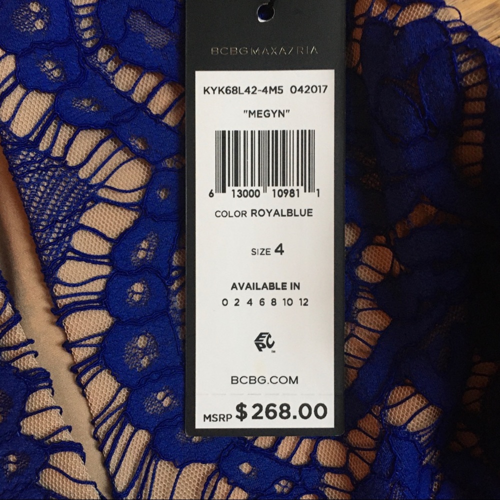 “HOST PICK” 🎉 NWT BCBGMAXIZRIA size  4 royal blue lace dress - Picture 7 of 8